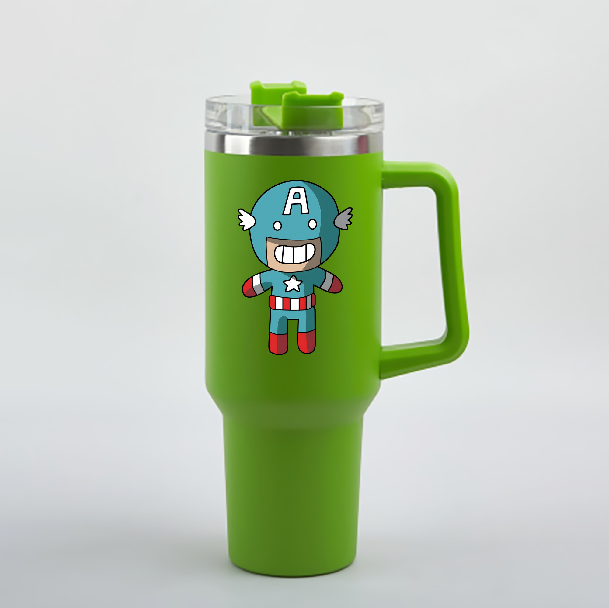 （画像用） アベンジャーズ The Avengers 1200mL車用タンブラー - クリスタルステッカー（プラスチックストロー付き）